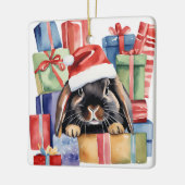 クリスマスロプバニーウサギ セラミックオーナメント (左)