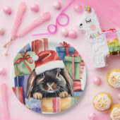 クリスマスロプバニーウサギ ペーパープレート (パーティー)