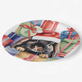 クリスマスロプバニーウサギ ペーパープレート (アングル)