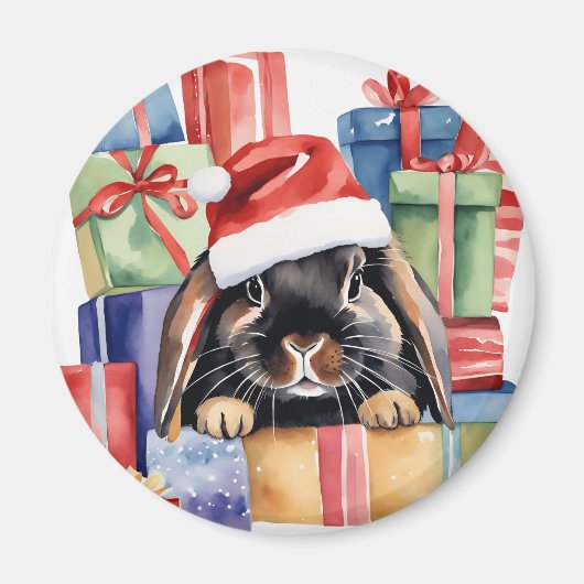 クリスマスロプバニーウサギ マグネット (正面)