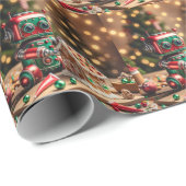 クリスマスロボットラッピング紙 ラッピングペーパー (ロールコーナー)