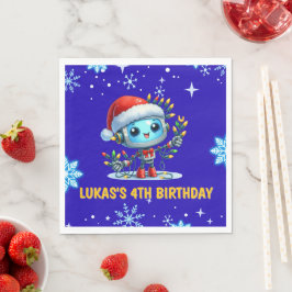 クリスマスロボット 誕生日パーティー オーダーメイド ナプキン スタンダードランチョンナプキン