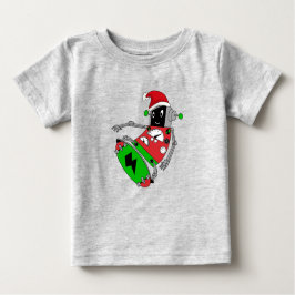 クリスマスロボットTシャツ ベビーTシャツ