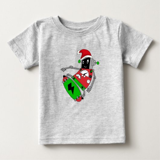 クリスマスロボットTシャツ ベビーTシャツ (正面)