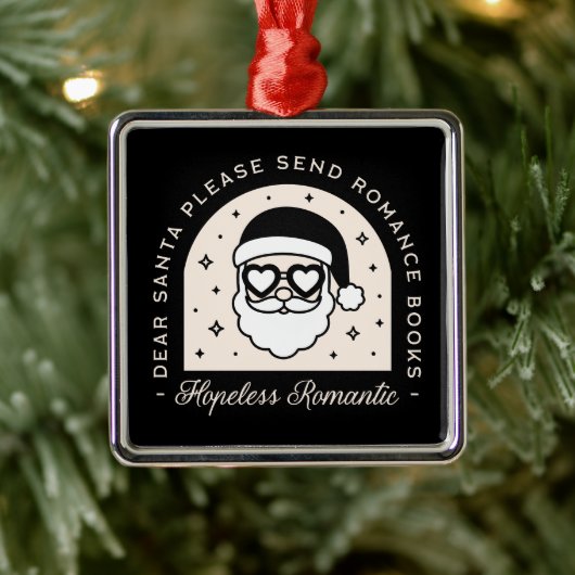 クリスマスロマンスの本ダークエステティックブラック メタルオーナメント (ツリー)