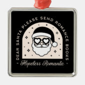 クリスマスロマンスの本ダークエステティックブラック メタルオーナメント (正面)