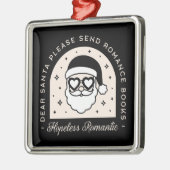 クリスマスロマンスの本ダークエステティックブラック メタルオーナメント (左)