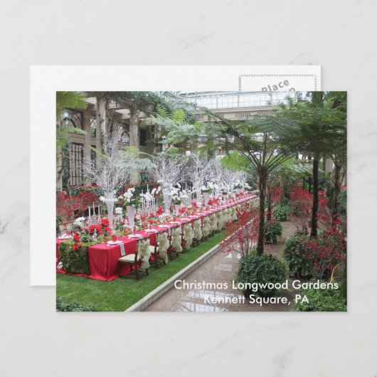 クリスマスロングウッドガーデンズケネット広場(PA) シーズンポストカード (正面/裏面)