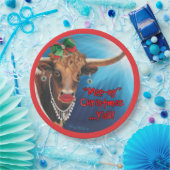 クリスマスロングホーン牛の紙パーティープレート ペーパープレート (パーティー)