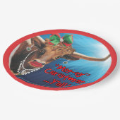 クリスマスロングホーン牛の紙パーティープレート ペーパープレート (アングル)