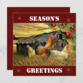 クリスマスロースターヘンバーンクップファームホリデーカード シーズンカード (正面/裏面)
