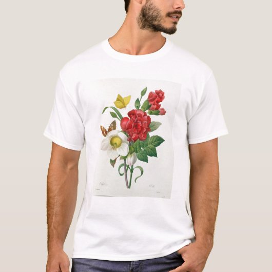 クリスマスローズ、Helleborusニジェール Tシャツ (正面)
