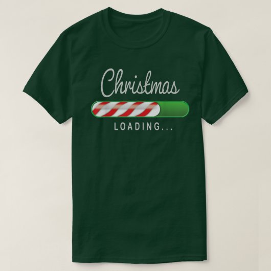 クリスマスローディングホリデーキャンディーケーンおたくギークおもしろい Tシャツ (デザイン正面)