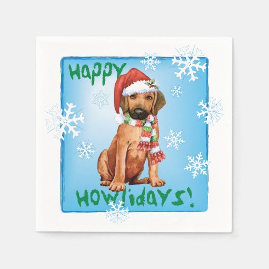 クリスマスローデシアンのリッジバックナプキンス スタンダードカクテルナプキン (正面)