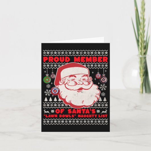 クリスマスローンボウル男性へアイディアとサンタクリスマス カード (正面)