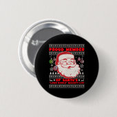クリスマスローンボウル男性へアイディアとサンタクリスマス 缶バッジ (正面&裏面)
