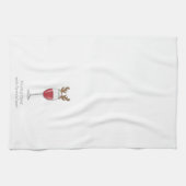 クリスマスワおもしろいイン注ぎ応援サンタの鹿 キッチンタオル (横)