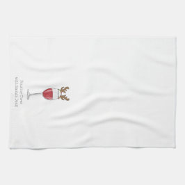 クリスマスワおもしろいイン注ぎ応援サンタの鹿 キッチンタオル