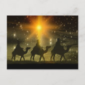 クリスマスワイズメンズベツレヘムの黄金の星 シーズンポストカード (正面)
