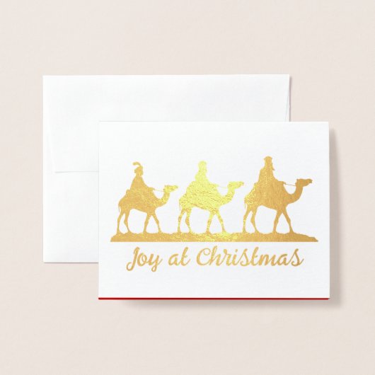 クリスマスワイズ男性の聖なる書物、 経典カードでの喜び 箔カード (封筒付き正面)