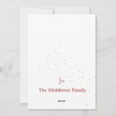 クリスマスワイルドフラワー金ゴールドレッドツリーグリーティング シーズンカード (裏面)