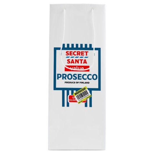 クリスマスワインとワきらめくインラベル ワインギフトバッグ (正面)