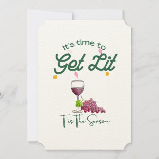 クリスマスワインのシーズンパーティーが点灯 招待状