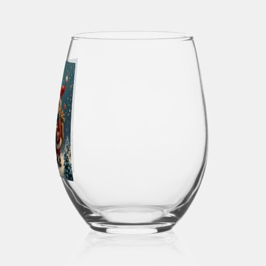 クリスマスワイングラス ステムなしワイングラス (左)