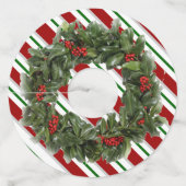 クリスマスワイングラスID紙ラウンドセット12 ワイングラスタグ (正面)