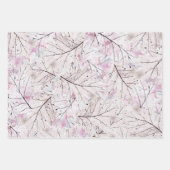 クリスマスワインベリーグレーバラ抽象芸術プレイド ラッピングペーパーシート (正面)