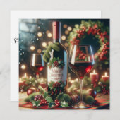 クリスマスワインホリデーカード シーズンカード (正面/裏面)