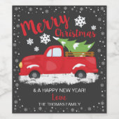 クリスマスワインボトルラベルオートレッド ワインラベル (シングルラベル)