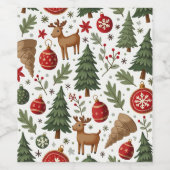 クリスマスワインボトルラベル ワインラベル (シングルラベル)