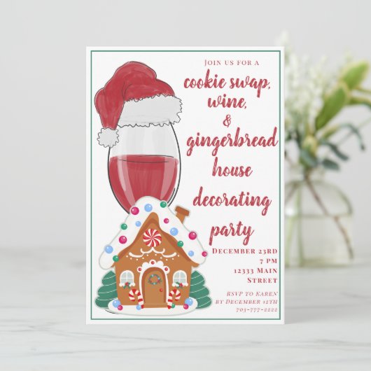 クリスマスワインママ料理eスワップジンジャーブレッドハウス 招待状 (スタンド正面)