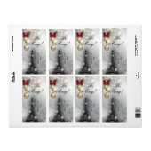 クリスマスワインラベルパリエッフェルタワー ラベル (フルシート)