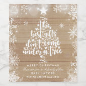 クリスマスワインラベル妊娠が家族の贈り物を明らかにする ワインラベル (シングルラベル)