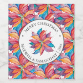 クリスマスワインラベル水彩植物園 ワインラベル (シングルラベル)