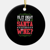 クリスマスワインレッドワイン引用文 セラミックオーナメント (正面)