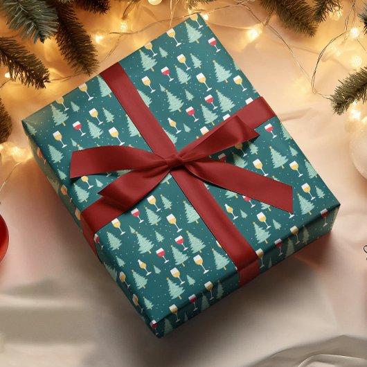 クリスマスワイン愛好家 ラッピングペーパー