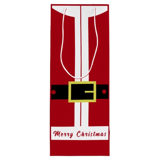 クリスマスワイン抱き枕サンタクロースのギフトおもしろい- ワインギフトバッグ (裏面)