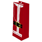 クリスマスワイン抱き枕サンタクロースのギフトおもしろい- ワインギフトバッグ (裏面アングル)