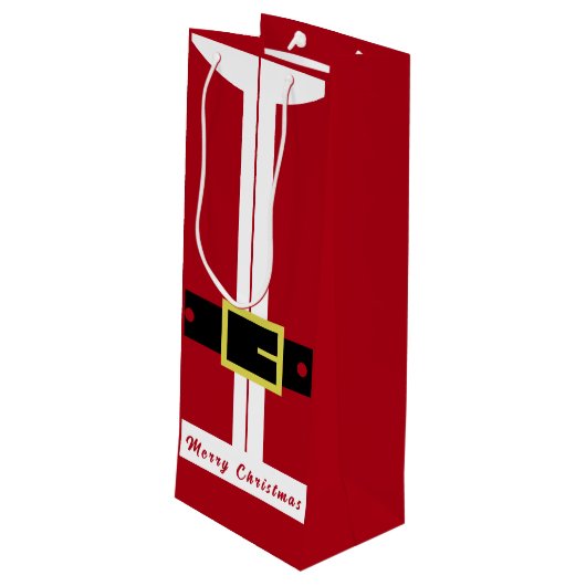 クリスマスワイン抱き枕サンタクロースのギフトおもしろい- ワインギフトバッグ (裏面アングル)