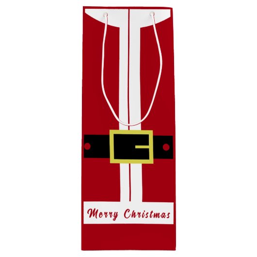 クリスマスワイン抱き枕サンタクロースのギフトおもしろい- ワインギフトバッグ (正面)