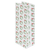 クリスマスワイン抱き枕レッドアンドグリーンリース ワインギフトバッグ (正面アングル)