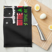 クリスマスワイン – おもしろいクリスマスアルコールパジャマPJトップス キッチンタオル (四つ折り)