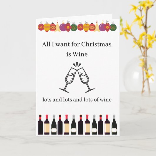 クリスマスワイン カード (黄色い花)
