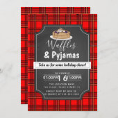クリスマスワッフルとパジャマのブランチパーティー 招待状 (正面/裏面)