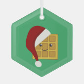 クリスマスワッフル ガラスオーナメント (正面)