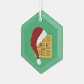 クリスマスワッフル ガラスオーナメント (正面左)