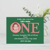 クリスマスワンの最初の誕生日パーティーの招待状 招待状 (スタンド正面)